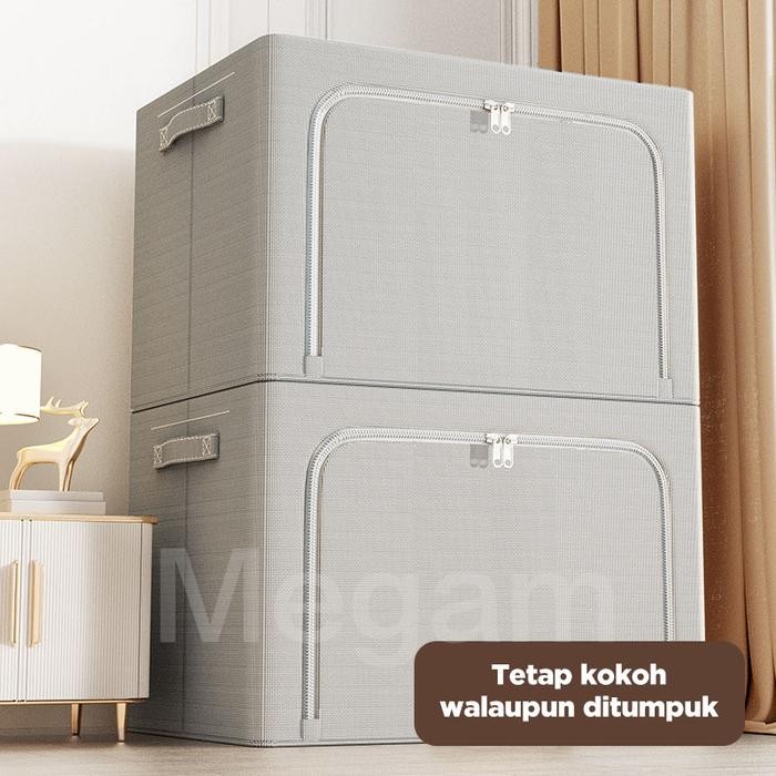 Megam Storage Box Lipat Kapasitas Besar Kotak Mainan Pakaian Perlengkapan Rumah Storage Box Kotak