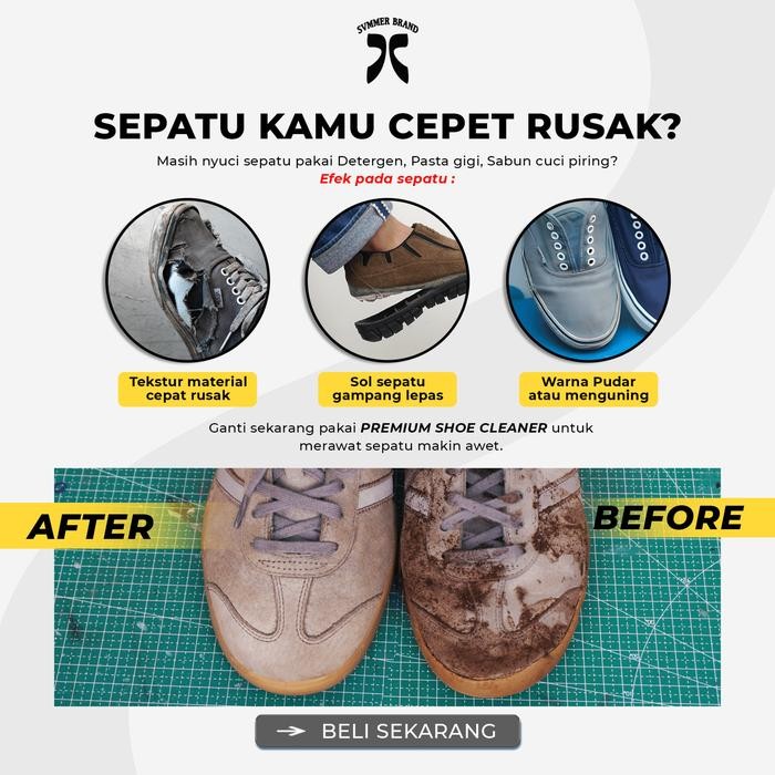 Paket A2 Pemutih Sepatu Putih Kanvas, Sabun Sepatu Shoe Cleaning Premium Sneaker Sepatu Pria