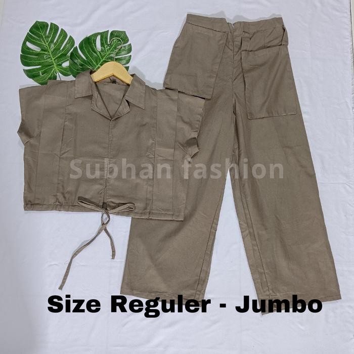 KANIA Set 2in1 (Atasan+Celana) / Ukuran Reguler - Jumbo / Setelan Wanita Kekinian Korean Style