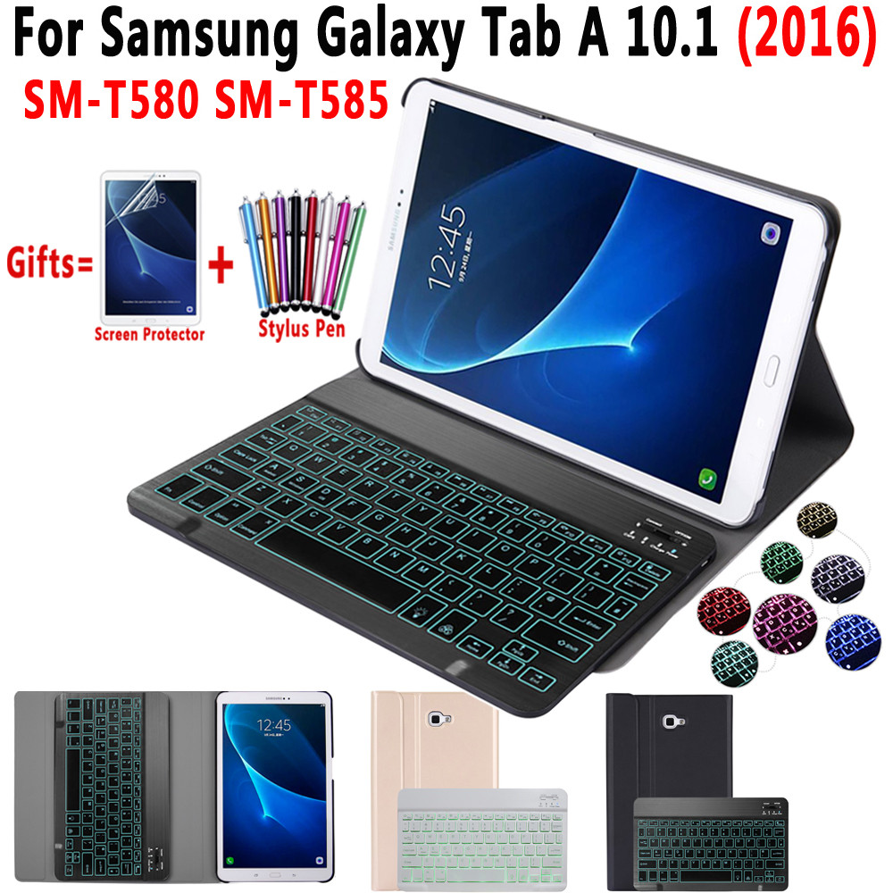 Light Backlit Keyboard Case For Samsung Galaxy Tab A A6 10.1 2016