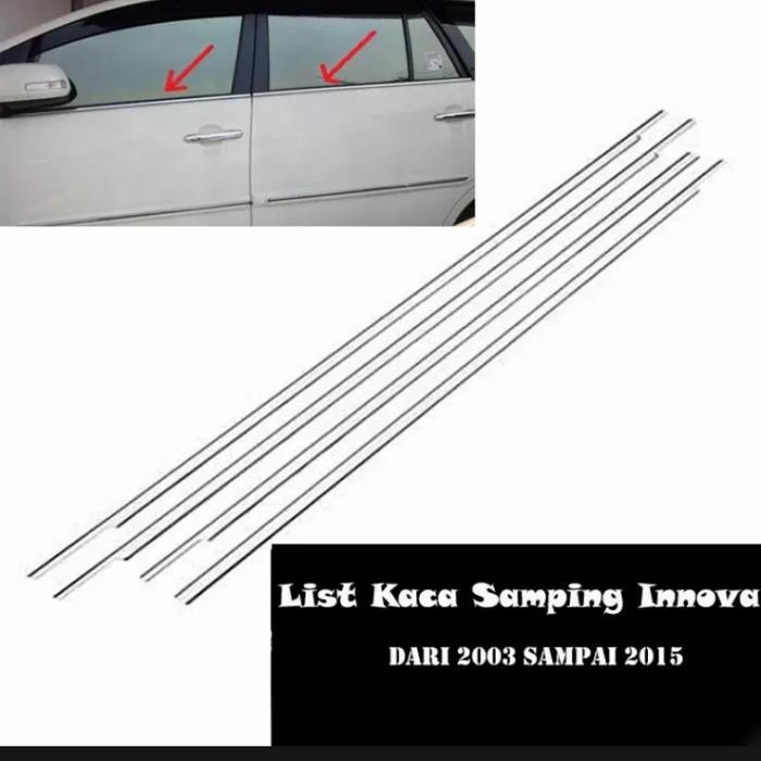 LIS KACA SAMPING MOBIL TOYOTA INNOVA 2003-2015 CHROME