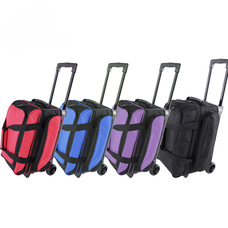 Bowling Double Ball Bag with Wheels, Bowling Roller Bag