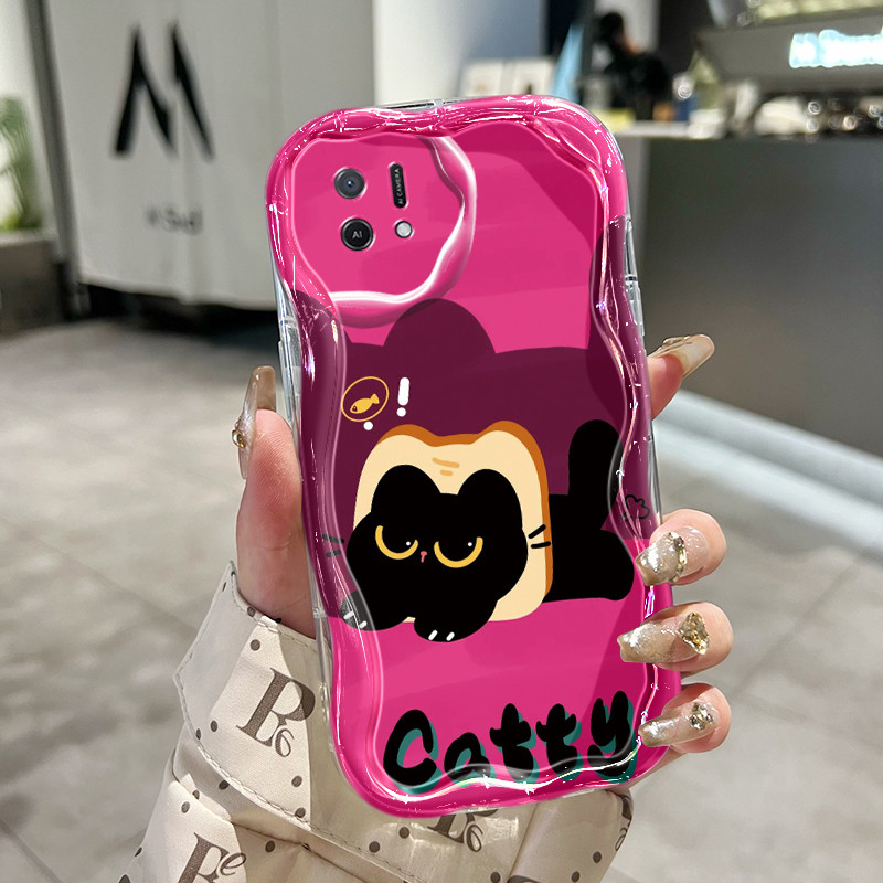 Casing Hp Untuk OPPO A16K OPPO A16E Case Casing Softcase sarung HP kartun kucing hitam Kesing pelind