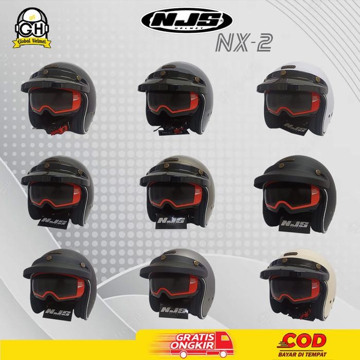 NJS NX-2 SOLID HELM RETRO HELM NJS NX2