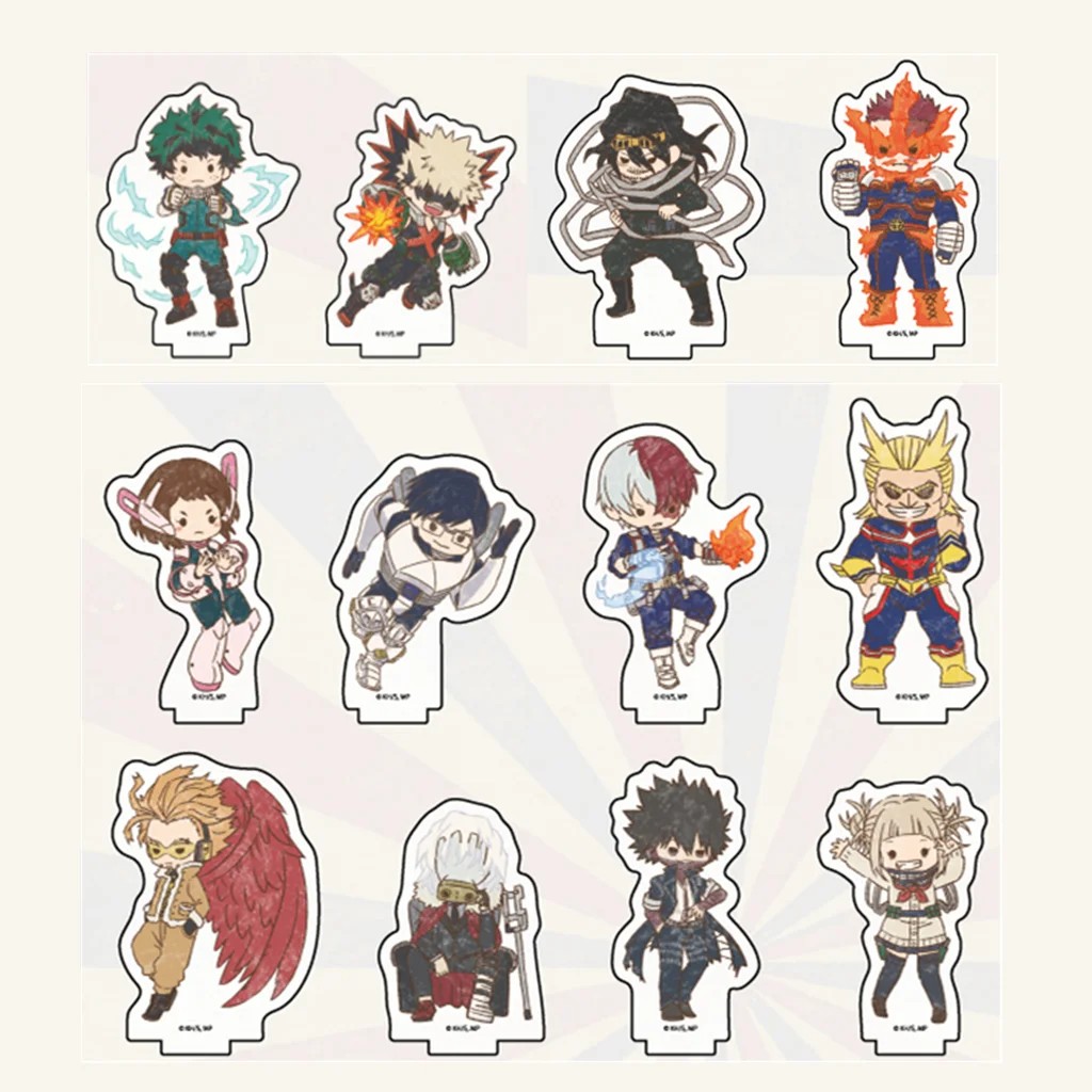 Anime Midoriya Izuku Toga Himiko Todoroki Shouto Dabi Mini Figures Doll Acrylic Stands Model Cosplay