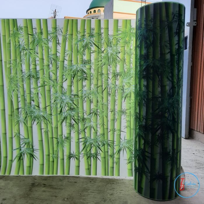 Fiber Pagar / Penutup Pagar motif Bambu tinggi 1m (0,55mm) INNOPLAS