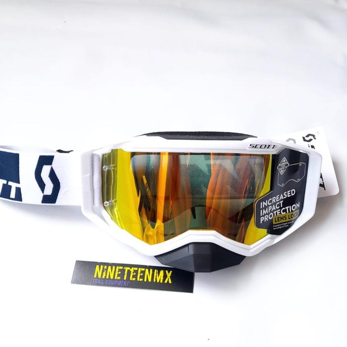 GOGGLE CROSS SCOTT PUTIH LENSA KUNING FULLSET