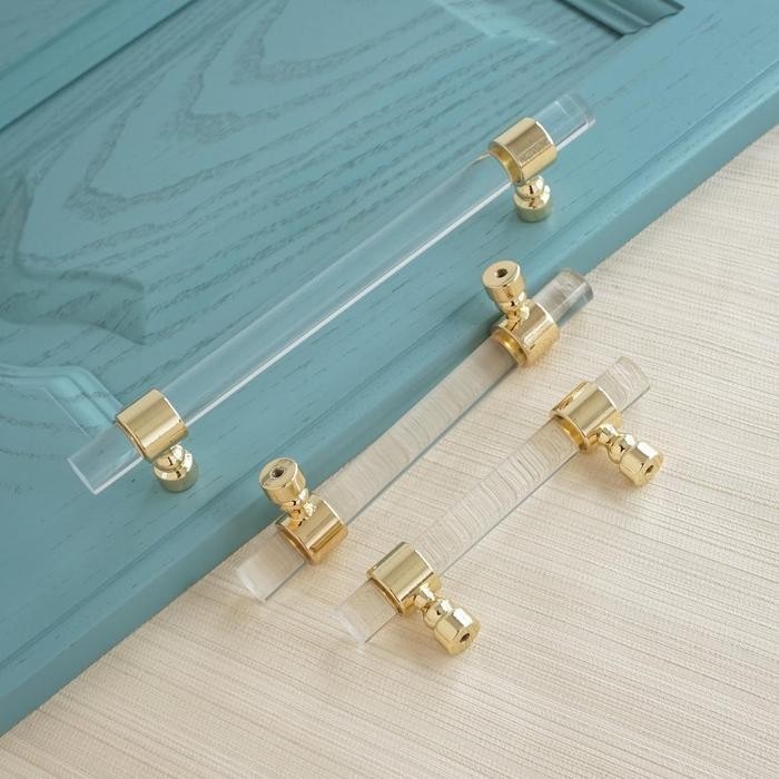 Transparent Acrylic Handle Bening Tarikan Laci kaca crystal gagang