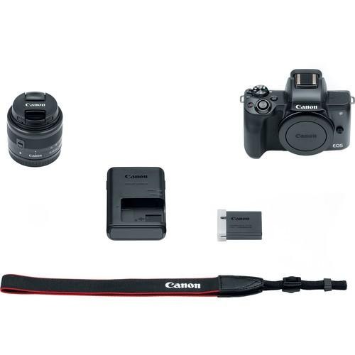 Canon EOS M50 Kit 15-45mm Paket Bonus - Kamera Mirorrles Canon M-50