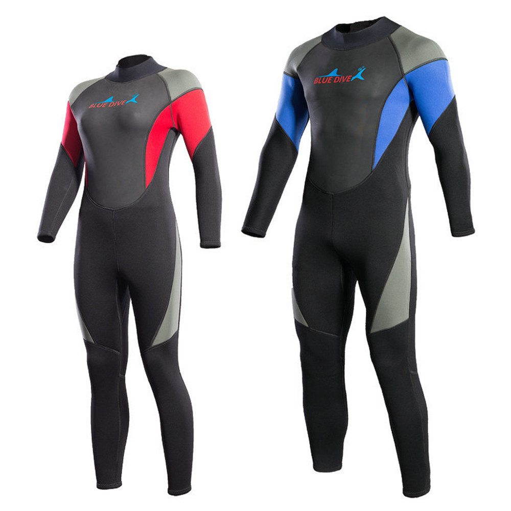 Terlaris, Blue Diving 3Mm Neoprene Pakaian Selam Wanita Pria Baju