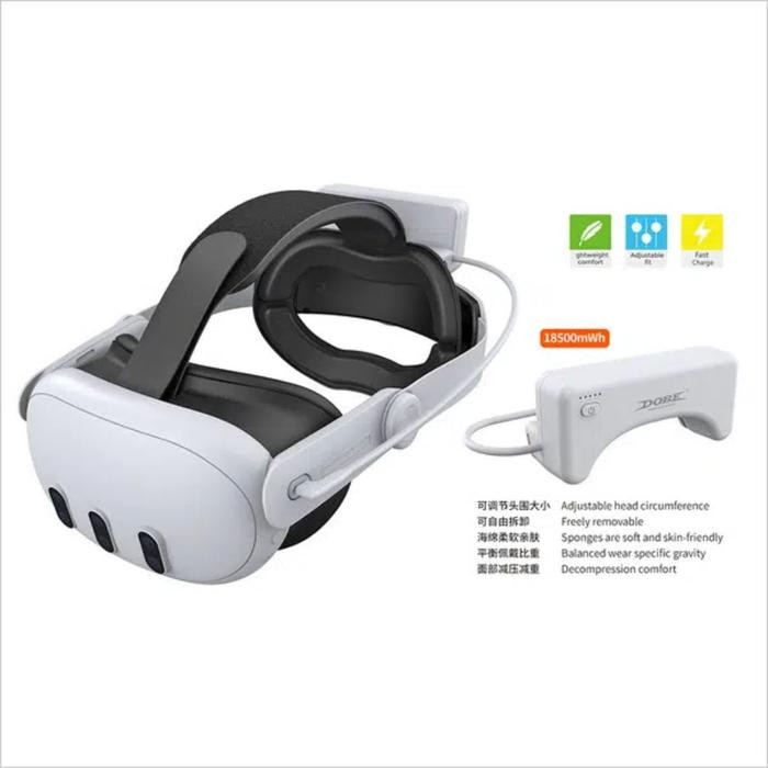 Dobe Headset Vr Battery / Headstrap For Meta Quest 3/3S Vr / Strap Kepala Untuk Vr Meta Quest 3/3S /