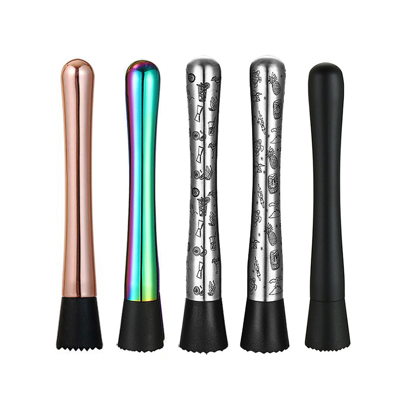 New Stainless Steel Cocktail Muddler and Mixing Spoon Home Bar Tool Set - Create Delicious Mojitos a