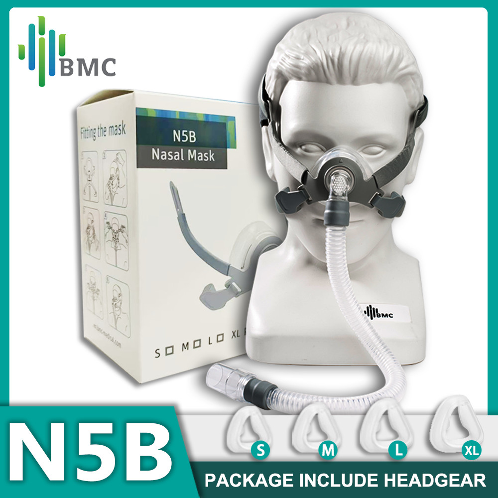 New BMC CPAP Mask Nasal Mask With Headgear Strap N5B Suitable for Most CPAP Luna CPAP Mask RESmart C