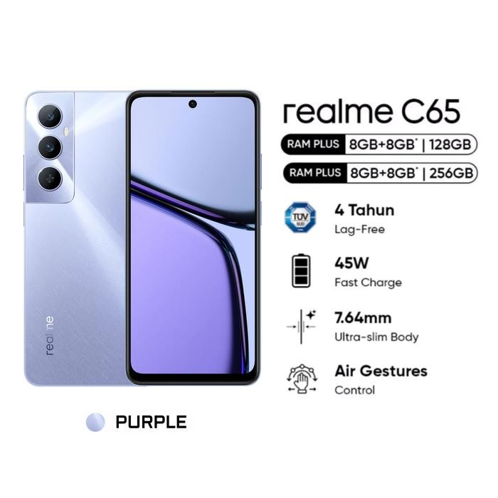 REALME C65 NFC RAM 8/256GB REALME C 65 RAM 8/128GB NFC GARANSI RESMI REALME INDONESIA