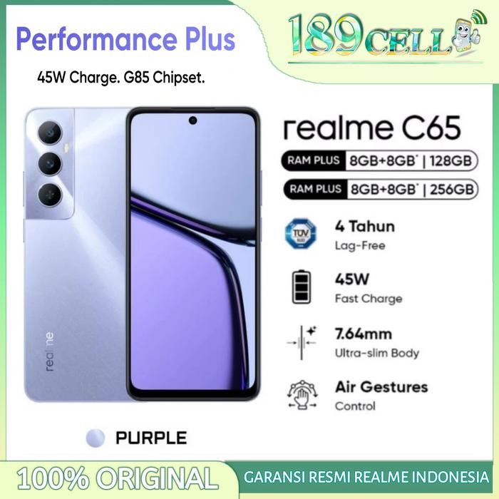 REALME C65 RAM 8/256 GB REALME C 65 RAM 8/128 GB GARANSI RESMI REALME INDONESIA
