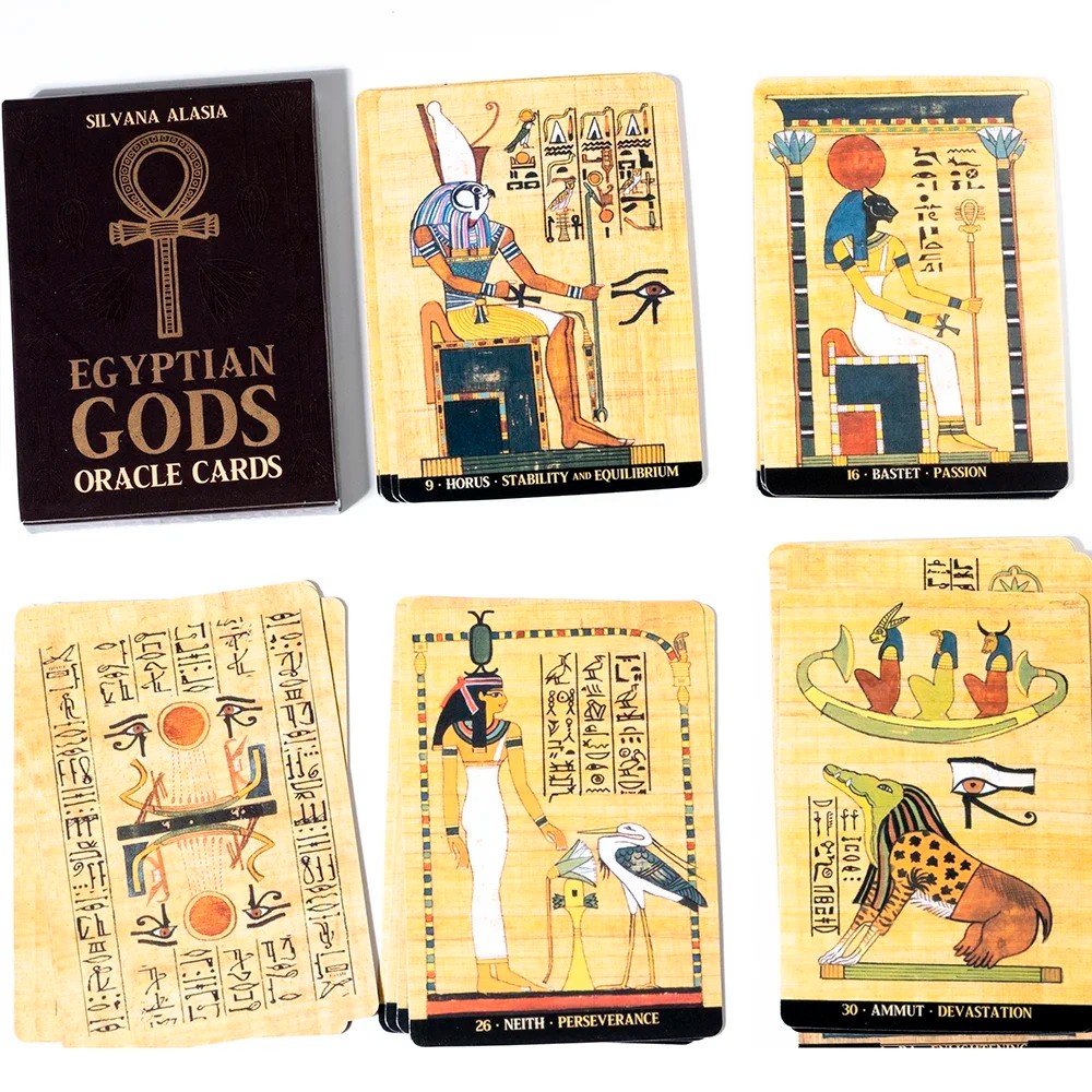

1Pcs Deck Tarot Egyptian Gods Oracle Cards by Silvana Alasia 36 cards deck ancient The Romantic