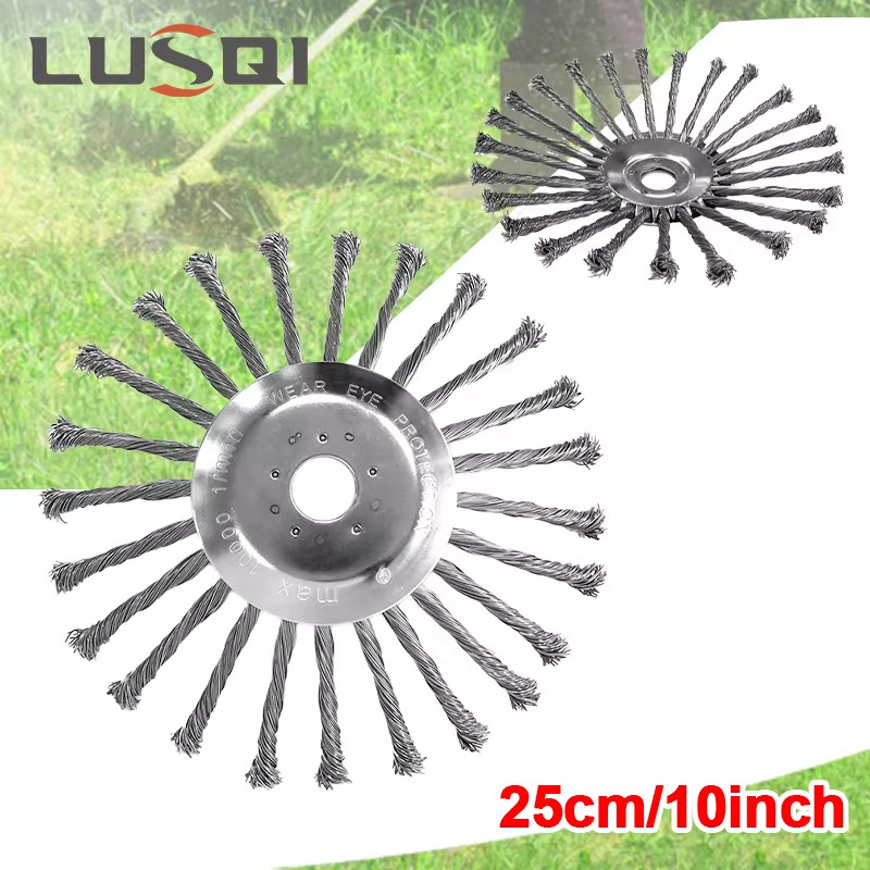 

10inch Knot Steel Wire Grass Trimmer Head Universal Rotary Weed Brush Cutter Head Garden Lawn Mower
