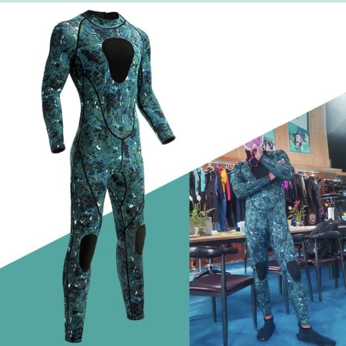 Ready Stock Wetsuit Pria 3Mm Neoprene Camoflauge For Diving Wetsuit Spearfishing