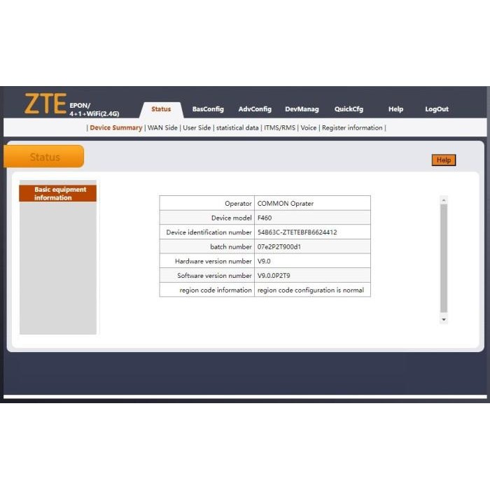 (Allthebest) NEW EPON ZTE F460 v9 ONU ONT FULL FITUR / BRIDDGE 4 SSID