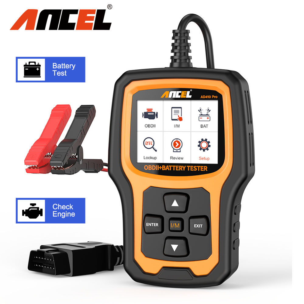 ANCEL AD410 PRO OBD2 Scanner 6V 12V Car Battery Tester 2 in1 Car