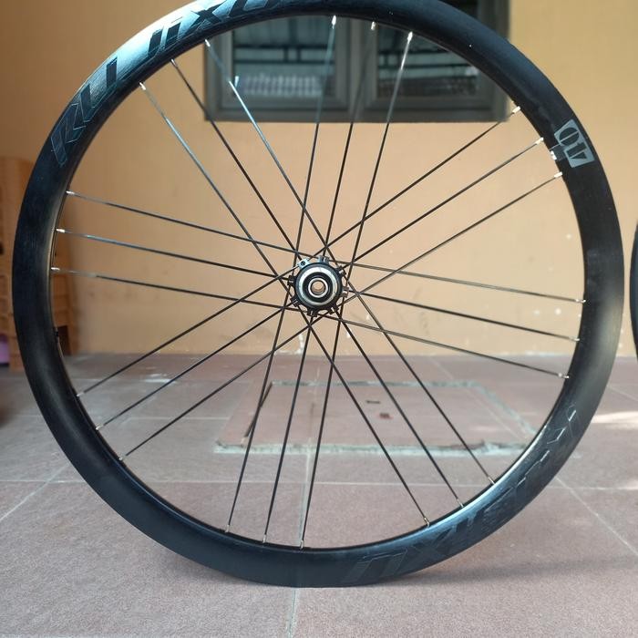 Wheelset Rujixu 700c Disc ke 40mm G3 Spoke Alloy Hub Carbon