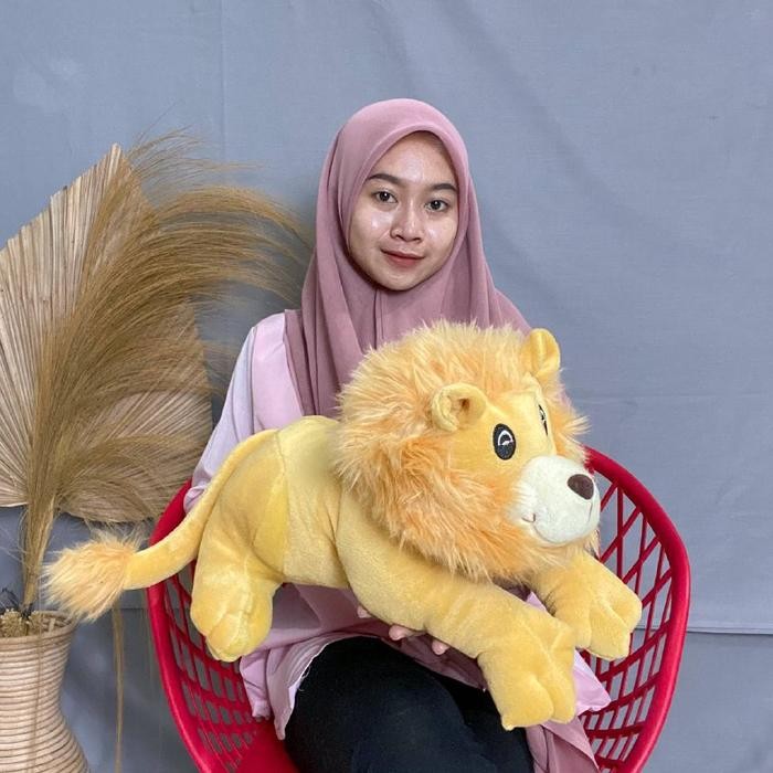 Boneka Animal Lion Murah Ukuran L /Boneka Binatang Model Singa lucu SNI Bahan yelvo Import Hadiah