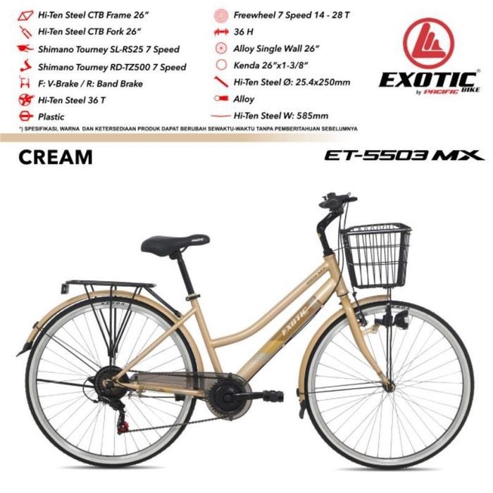 Terbagus Sepeda Keranjang Dewasa City Bike 26Inch Exotic 5503 Mx 7Speed Shimano