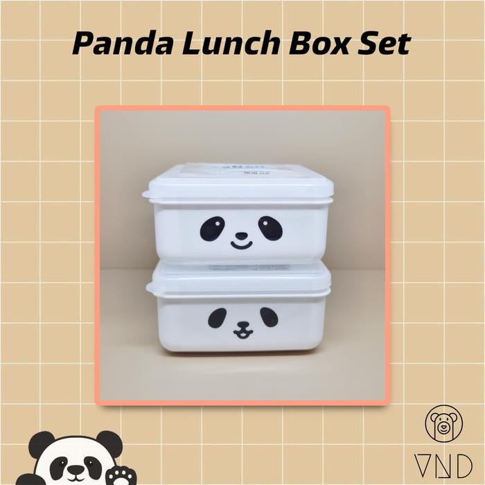 Lun Box Panda Set ORI Japan/ Kotak Bekal Anak