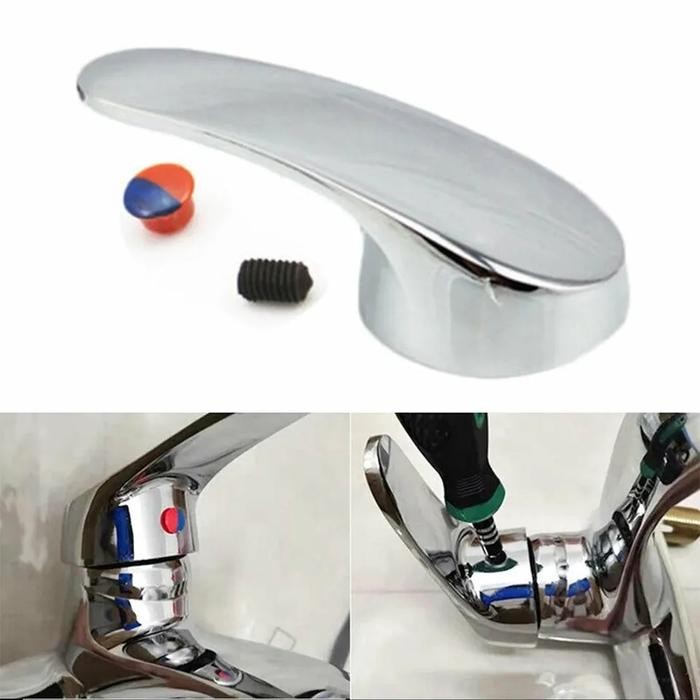 TERMURAH Handle kran panas dingin chrome / kepala handle gagang kran air panas dingin oval