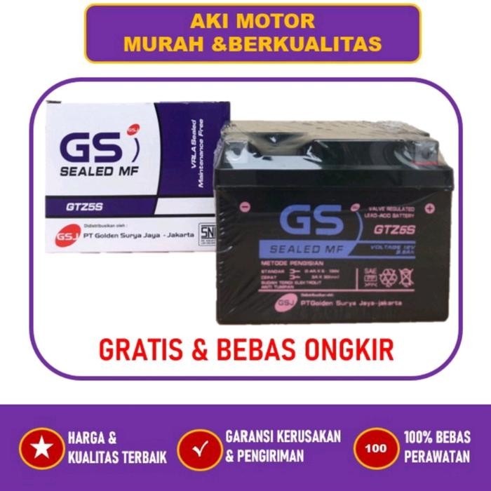 Aki Accu Kering GS Motor Honda beat Scoopy Vario 110 Yamaha