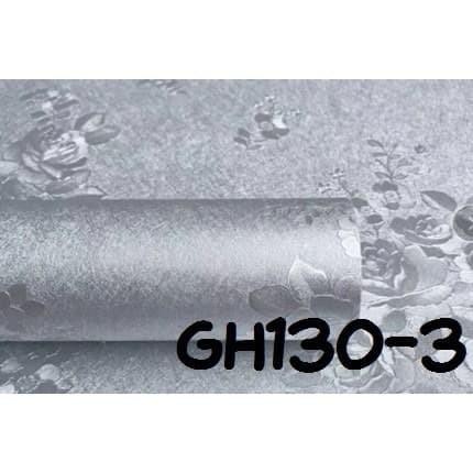 Gh130-3 Classic Silver Floral 10 M X 45 Cm Wallpaper Stiker Dinding