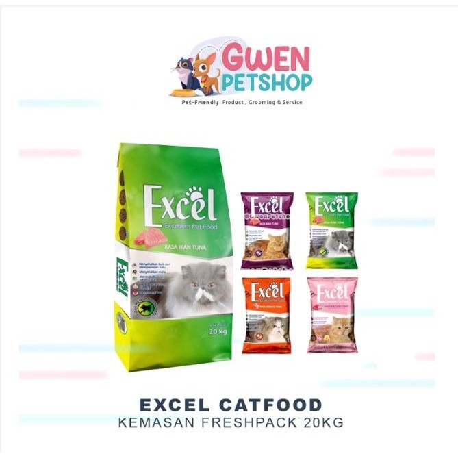 ASLI Excel Cat Dry Food 20kg - Makanan Kering Kucing (1 KARUNG) READY STOCK