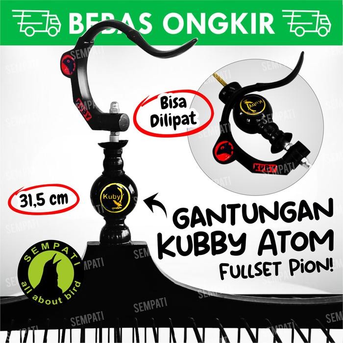 SEMPATI Gantungan Kuby Plus Pion Atom Resin Hitam Gantungan Cantolan Sangkar Kandang Burung Murai
