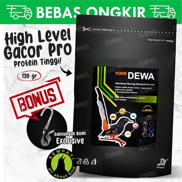 Voer Dewa Pur Kasar 130gr Pakan Harian Lomba Burung Kacer Murai Pentet Jalak Suren Anis Merah Anis