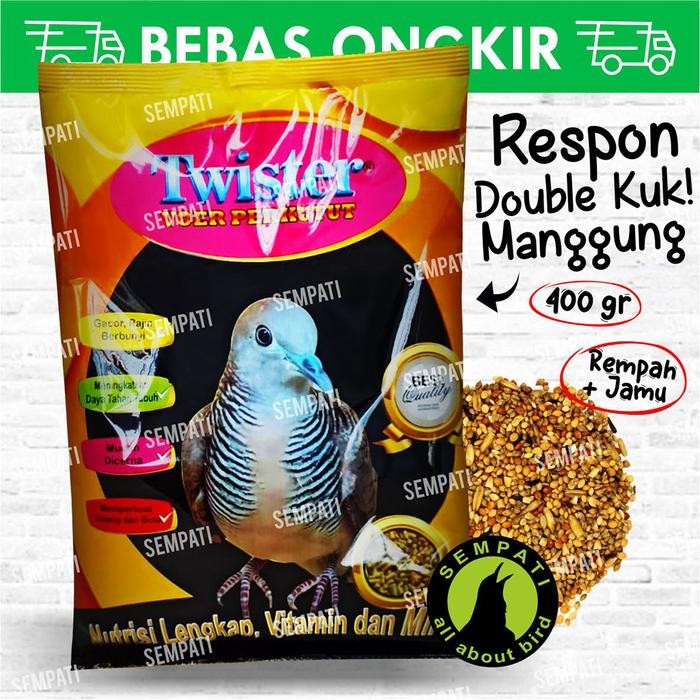 Twister voer perkutut 400gr pakan pur pelet harian burung perkutut