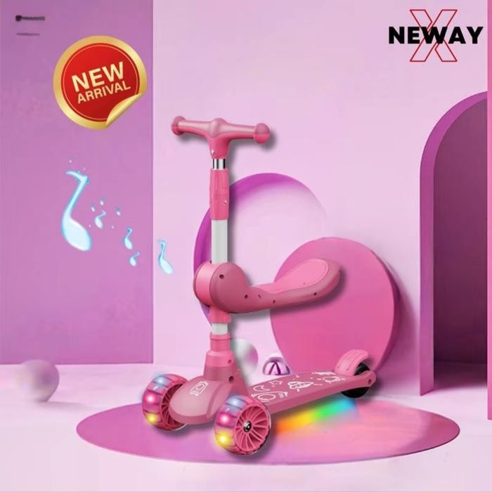 Skuter Anak Led Musik Roda 3 Plastik Scooter