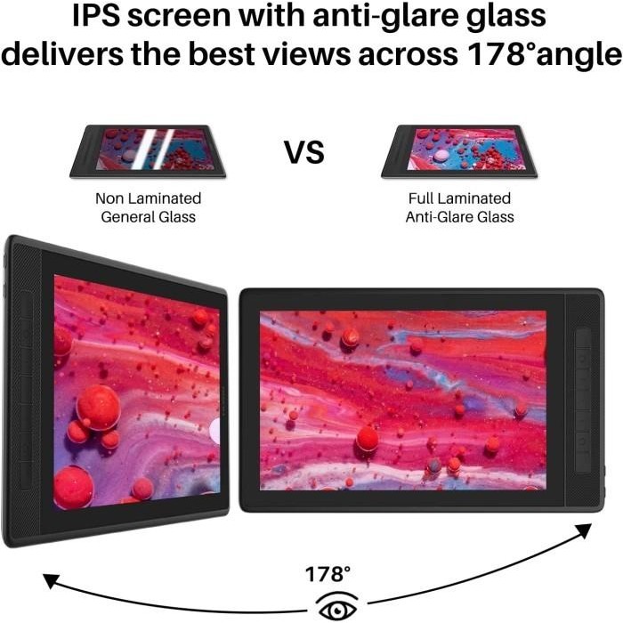[Allthebest] HUION Kamvas Pro 13 2.5K QHD Graphics Monitor Drawing Tablet RESMI