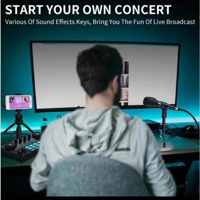 amplifier mixer Bluetooth karaoke efek suara mic mikrofon laptop live