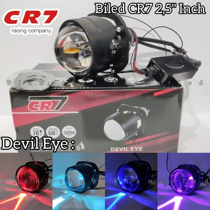 Lampu Utama Projector Biled Original Cr7 2.5inch Premium Dengan Devil