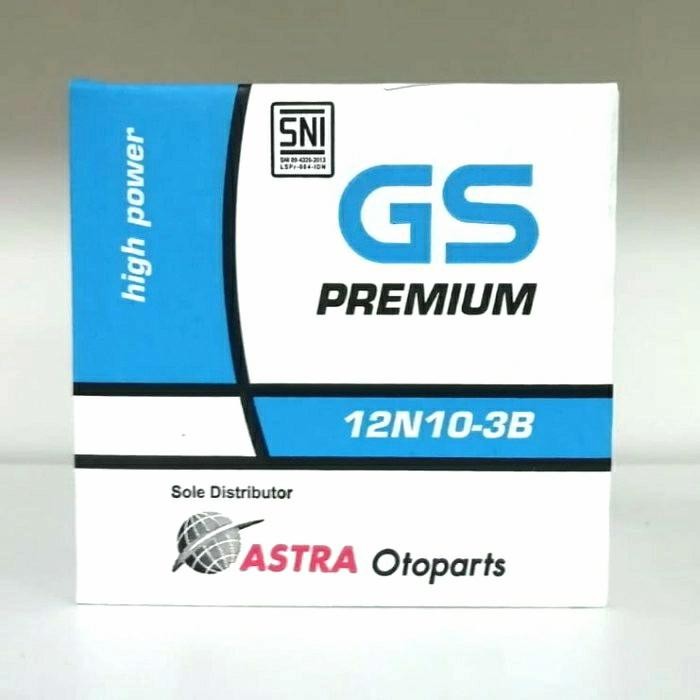 Aki GS Astra 12N10-3B Premium 12V 10Ah Aki Basah
