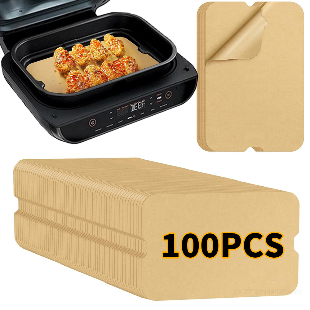 100Pcs Air Fryer Parchment Paper Liner for Ninja Foodi XL Smart FG551 6-in-1 Indoor Grill Ninja