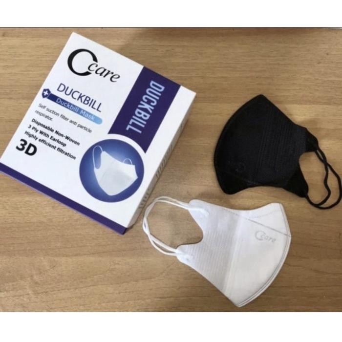 (Expert) masker duckbill earloop garis c care embos, utama mix warna,