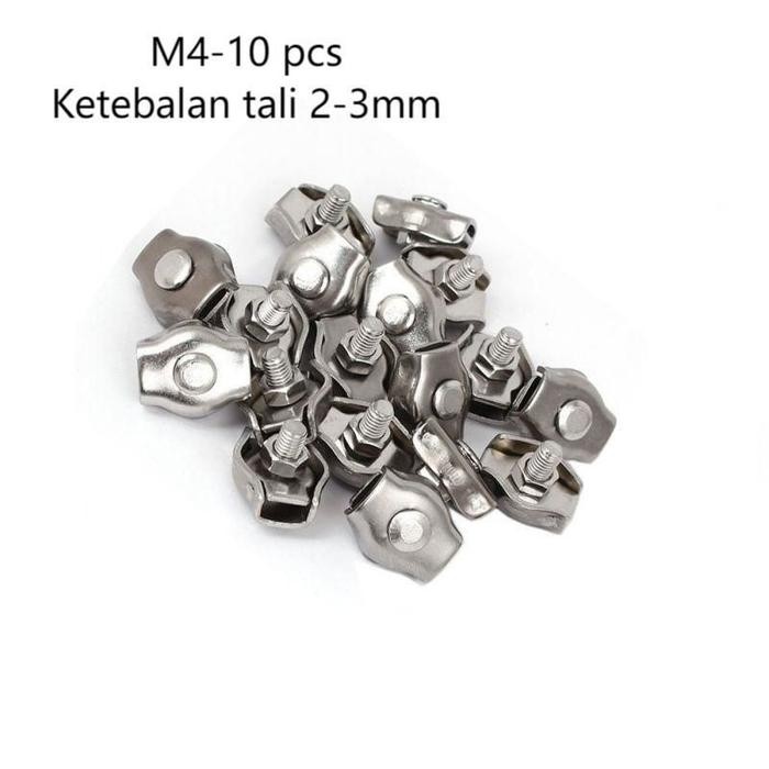 10PCS/SET KLEM SELING STAINLESS SS 304 2-3MM / KLEM TALI KAWAT KLEM SLING SELING BAJA/KLEM SLING