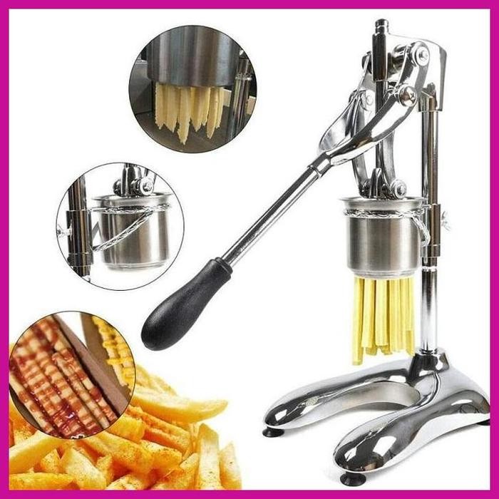''" Mesin Pemotong Kentang Panjang Stainless Steel 30Cm Alat Cetak tato Kentang Goreng Panjang Mesin