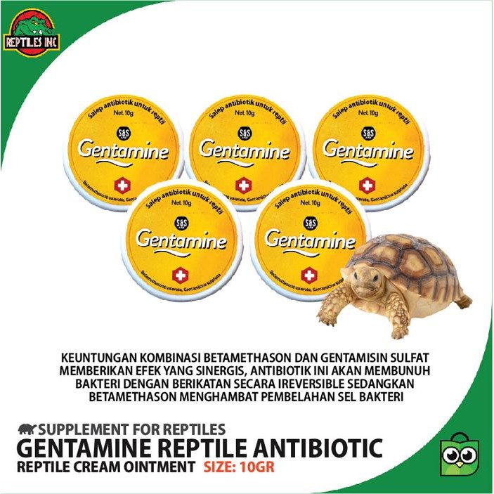 Gentamine Salep Obat Antibiotik Reptil / Luka Jamur Shell Rot Iritasi