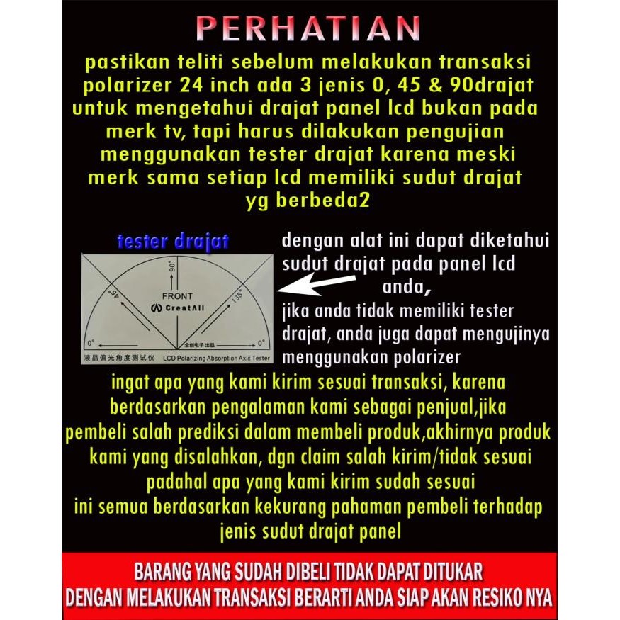 [Expert] POLARIZER TV LCD TOSHIBA REGZA 24 INCH I - PO - POLARIZER TOSHIBA