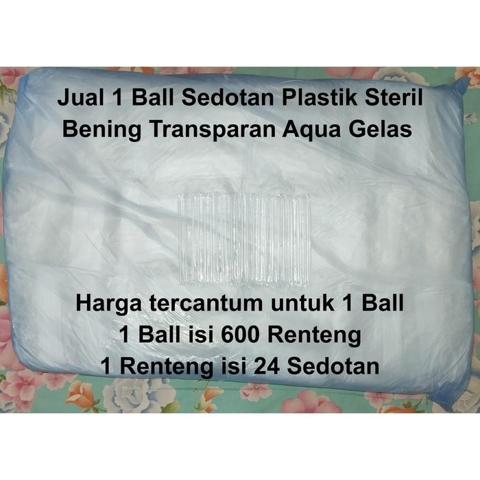Jual 1 Ball Sedotan Plastik Steril Aqua Gelas Kecil Mini Cup Renceng Renteng Putih Bening Transparan