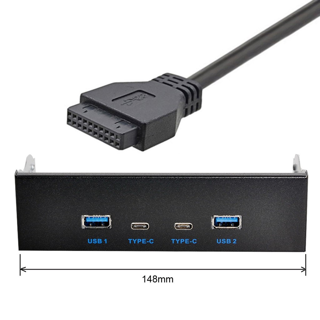 Xiwai USB-C & USB 3.0 HUB 4 Ports Front Panel to Motherboard 20Pin