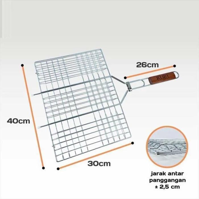 JEPITAN IKAN STAINLESS RUBY JEPITAN BAKARAN IKAN BAKARAN AYAM BAKAR KITCHENWARE KODE 1276