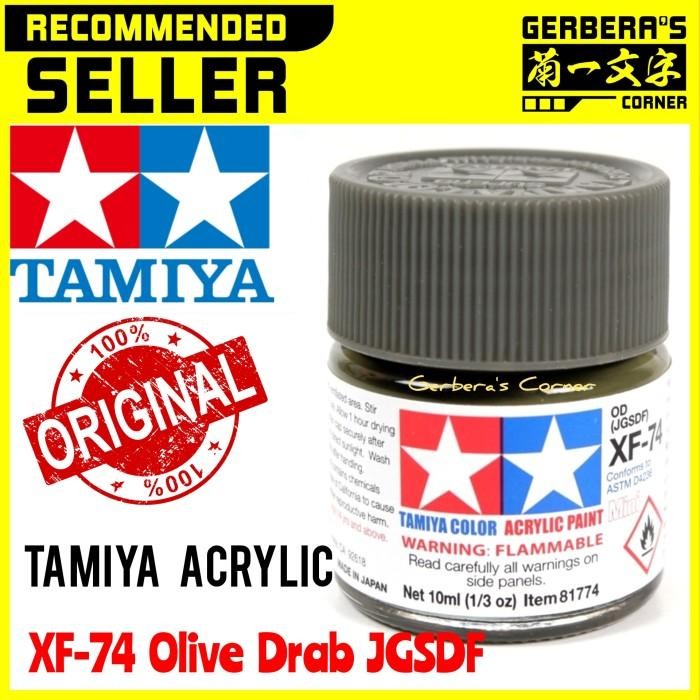 

tamiya acrylic mini xf74 xf-74 olive drab jgsdf cat kuas airbrush kode 1428
